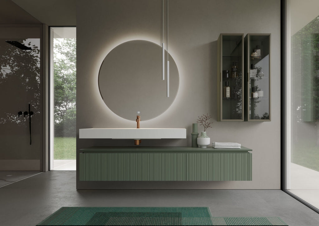Rund spegel med LED-belysning