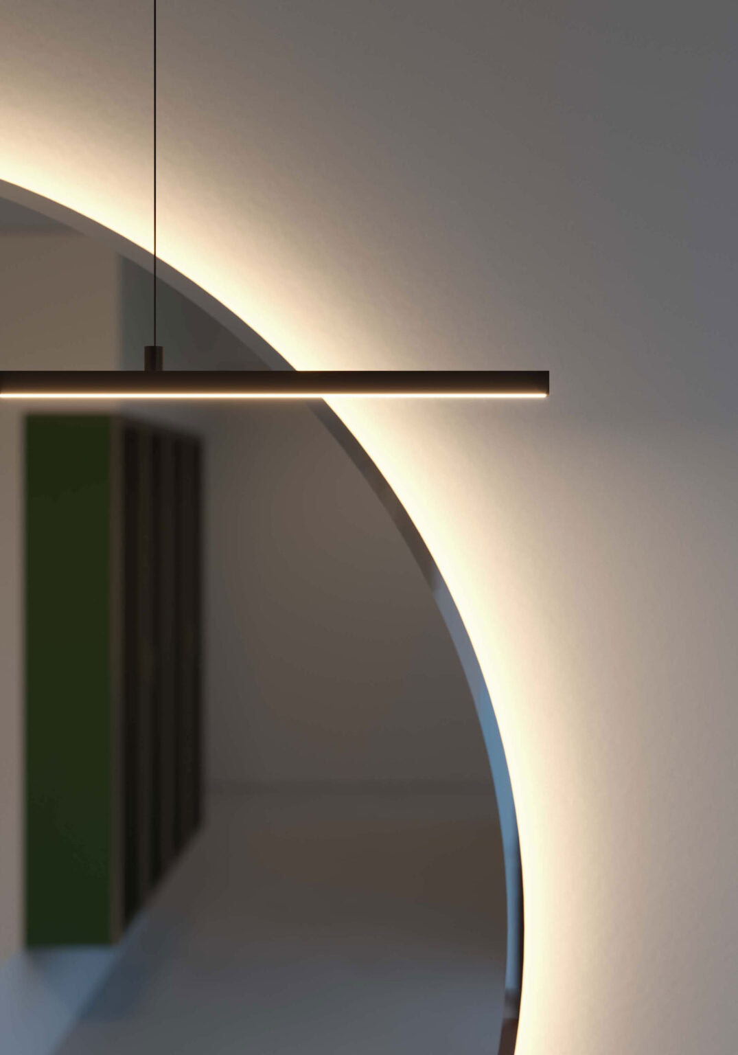 Rund spegel med LED-belysning